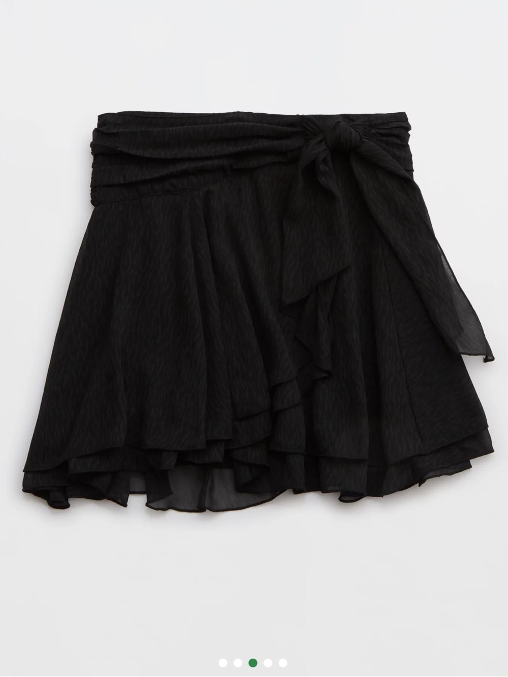 Aerie Chiffon Flowy wrap skirt black mini skirt lined size S Gothcore coquette - Picture 4 of 16